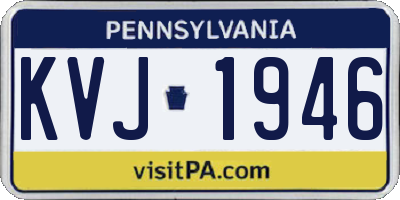 PA license plate KVJ1946
