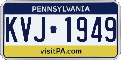 PA license plate KVJ1949