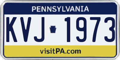 PA license plate KVJ1973