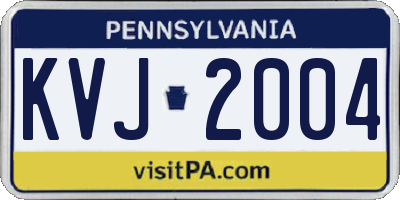 PA license plate KVJ2004