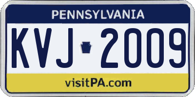 PA license plate KVJ2009