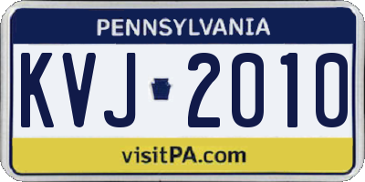 PA license plate KVJ2010