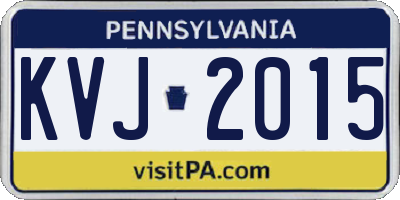PA license plate KVJ2015