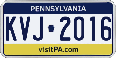 PA license plate KVJ2016