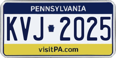 PA license plate KVJ2025