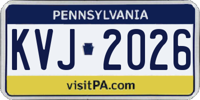 PA license plate KVJ2026