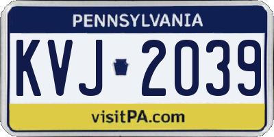 PA license plate KVJ2039