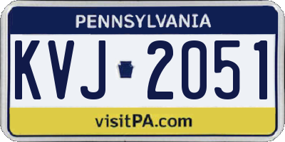 PA license plate KVJ2051