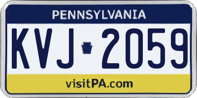 PA license plate KVJ2059