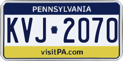 PA license plate KVJ2070