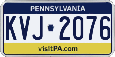PA license plate KVJ2076