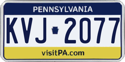 PA license plate KVJ2077