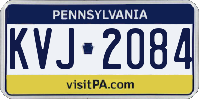 PA license plate KVJ2084