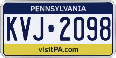 PA license plate KVJ2098