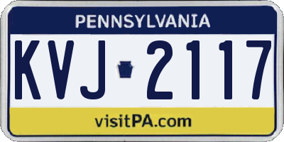 PA license plate KVJ2117