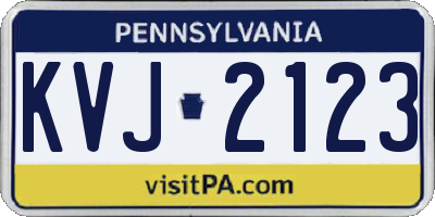 PA license plate KVJ2123