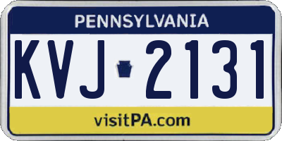 PA license plate KVJ2131