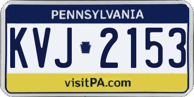 PA license plate KVJ2153