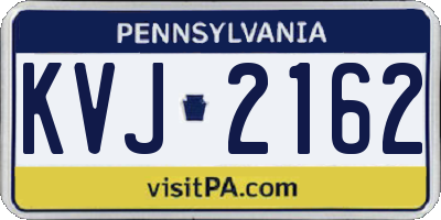 PA license plate KVJ2162