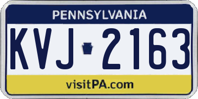 PA license plate KVJ2163