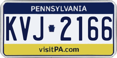 PA license plate KVJ2166
