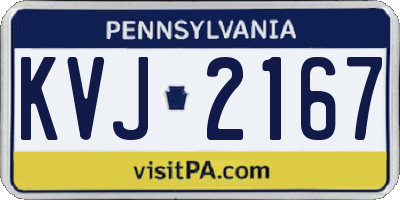 PA license plate KVJ2167