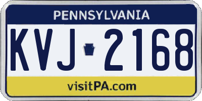 PA license plate KVJ2168