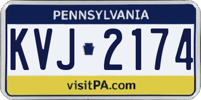 PA license plate KVJ2174
