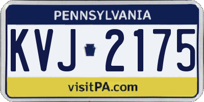 PA license plate KVJ2175