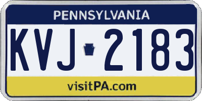 PA license plate KVJ2183