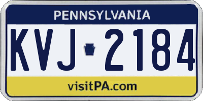 PA license plate KVJ2184