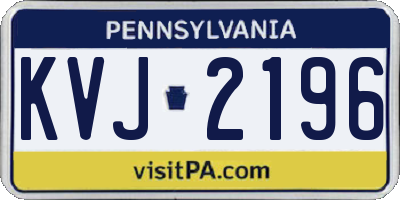 PA license plate KVJ2196