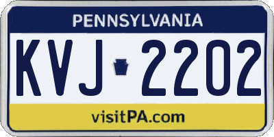 PA license plate KVJ2202