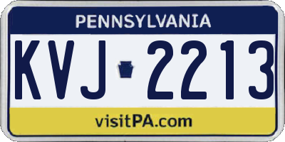 PA license plate KVJ2213