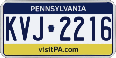 PA license plate KVJ2216