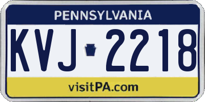 PA license plate KVJ2218
