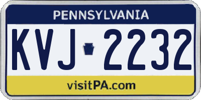 PA license plate KVJ2232