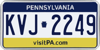 PA license plate KVJ2249
