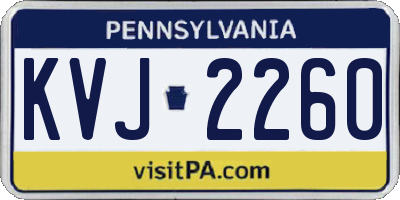 PA license plate KVJ2260