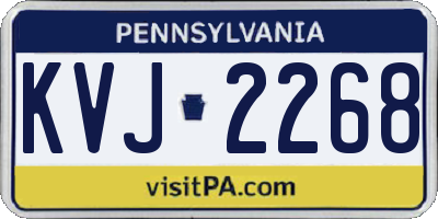 PA license plate KVJ2268