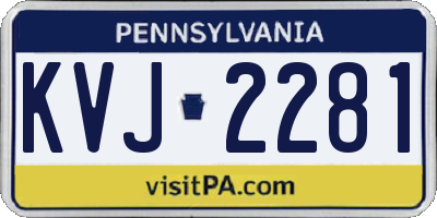 PA license plate KVJ2281