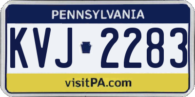 PA license plate KVJ2283