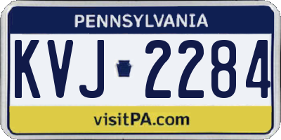 PA license plate KVJ2284