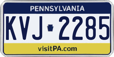 PA license plate KVJ2285