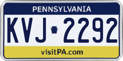 PA license plate KVJ2292