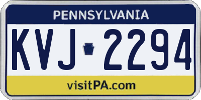 PA license plate KVJ2294