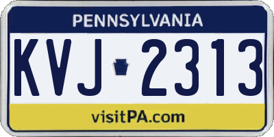 PA license plate KVJ2313