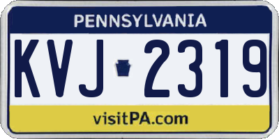 PA license plate KVJ2319