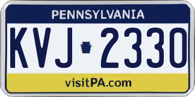 PA license plate KVJ2330