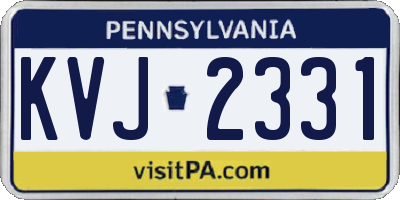 PA license plate KVJ2331
